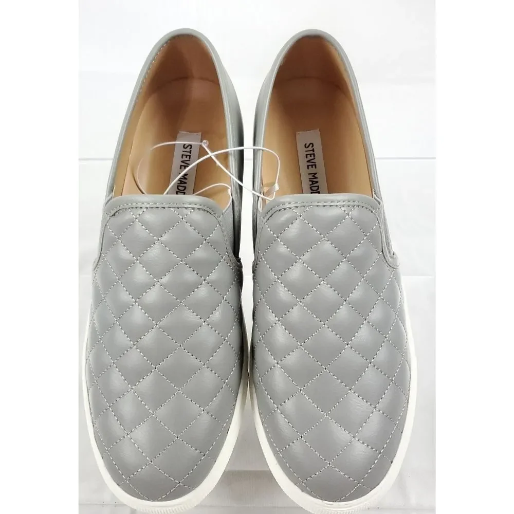 Steve Madden Lt Grey Slip On Sneakers - Picture 2 of 10